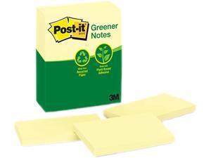 Post-it Greener Notes 655-RP-YW Recycled Notes, 3 x 5, Canary Yellow, 12 100-Sheet Pads/Pack Post-it Greener Notes 655-RP-YW Recycled Notes, 3 x 5, Canary Yellow, 12 100-Sheet Pads/Pack