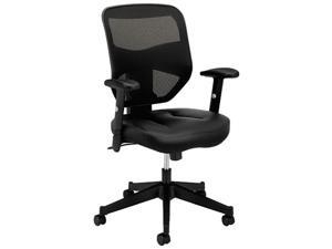 basyx VL531 Series High-Back Work Chair, Mesh Back, Padded Mesh Seat, Black Leather basyx VL531 Series High-Back Work Chair, Mesh Back, Padded Mesh Seat, Black Leather