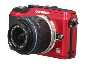 OLYMPUS E-PL2 Red 12.3 MP 3.0" 460k 3:2 LCD Interchangeable Lens Type Live View Digital Camera w/ m14-42mm II OLYMPUS E-PL2 Red 12.3 MP 3.0" 460k 3:2 LCD Interchangeable Lens Type Live View Digital Camera w/ m14-42mm II