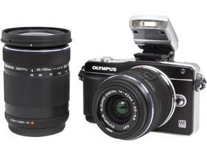 OLYMPUS E-PM2 Black 16.1MP with 14-42mm and 40-150mm Two Lenses Kit V206021BU070 3.0" 460K Touch LCD Interchangeable Lens System Camera OLYMPUS E-PM2 Black 16.1MP with 14-42mm and 40-150mm Two Lenses Kit V206021BU070 3.0" 460K Touch LCD Interchangeable Lens System Camera
