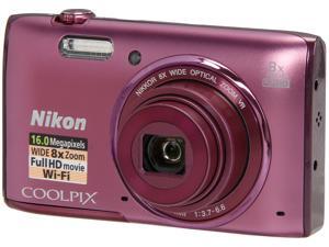 Nikon COOLPIX S5300 Plum 16 MP 8X Optical Zoom 26mm Wide Angle Digital Camera HDTV Output Nikon COOLPIX S5300 Plum 16 MP 8X Optical Zoom 26mm Wide Angle Digital Camera HDTV Output