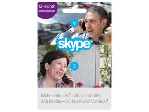 Skype - Prepaid 12 Month Unlimited US & CA Subscription Skype - Prepaid 12 Month Unlimited US & CA Subscription