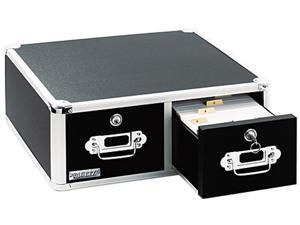 Vaultz VZ01395 Vaultz Locking 6 x 4 Two-Drawer Index Card Box, 3000-Card Capacity, Black Vaultz VZ01395 Vaultz Locking 6 x 4 Two-Drawer Index Card Box, 3000-Card Capacity, Black