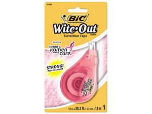 BIC WOTAP1SGK Wite-Out EZ Correct Correction Tape, 1/6" x 472", Pink Ribbon Dispenser BIC WOTAP1SGK Wite-Out EZ Correct Correction Tape, 1/6" x 472", Pink Ribbon Dispenser