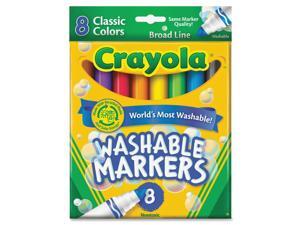 Crayola 58-7808 Washable Markers, Broad Point, Classic Colors, 8/Pack Crayola 58-7808 Washable Markers, Broad Point, Classic Colors, 8/Pack