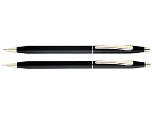 Cross 250105 Classic Century Ballpoint Pen & Pencil Set, Black/23 Kt. Gold Accents Cross 250105 Classic Century Ballpoint Pen & Pencil Set, Black/23 Kt. Gold Accents