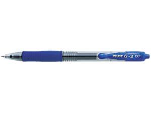Pilot 31021 - G2 Retractable Gel Ink Pen Fine Pen Point Type - 0.7 mm - Blue Ink - Clear Barrel - 12 / Dozen Pilot 31021 - G2 Retractable Gel Ink Pen Fine Pen Point Type - 0.7 mm - Blue Ink - Clear Barrel - 12 / Dozen