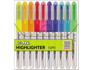 Zebra 71111 Zazzle Brights Hghlghtr, Chisel Tip, Assorted Colors, 10/Set Zebra 71111 Zazzle Brights Hghlghtr, Chisel Tip, Assorted Colors, 10/Set