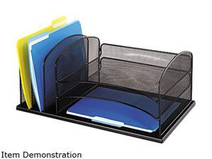 Safco 3254BL Desk Organizer, Six Sections, Steel Mesh, 19 3/8 x 11 3/8 x 8, Black Safco 3254BL Desk Organizer, Six Sections, Steel Mesh, 19 3/8 x 11 3/8 x 8, Black