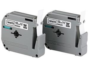 Brother M-2312PK M Series Tape Cartridges for P-Touch Labelers, 1/2w, Black on White, 2/Pack Brother M-2312PK M Series Tape Cartridges for P-Touch Labelers, 1/2w, Black on White, 2/Pack