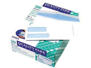 Quality Park 24524 Double Window Security Tinted Invoice & Check Envelope, #9, White, 500/Box Quality Park 24524 Double Window Security Tinted Invoice & Check Envelope, #9, White, 500/Box