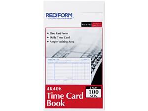 Rediform 4K406 Employee Time Card, Daily, Two-Sided, 4-1/4 x 7, 100/Pad Rediform 4K406 Employee Time Card, Daily, Two-Sided, 4-1/4 x 7, 100/Pad