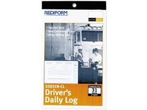 Rediform S5031N-CL Driver's Daily Log, 5-3/8 x 8-3/4, Carbonless Duplicate, 31 Sets/Book Rediform S5031N-CL Driver's Daily Log, 5-3/8 x 8-3/4, Carbonless Duplicate, 31 Sets/Book