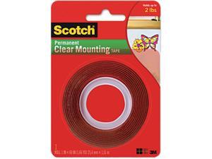 Scotch 4010 Double-Sided Mounting Tape, Industrial Strength, 1 x 60, Clear/Red Liner Scotch 4010 Double-Sided Mounting Tape, Industrial Strength, 1 x 60, Clear/Red Liner