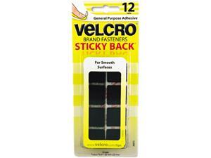 Velcro 90072 Sticky-Back Hook and Loop Square Fasteners on Strips, 7/8", Black, 12 Sets/Pack Velcro 90072 Sticky-Back Hook and Loop Square Fasteners on Strips, 7/8", Black, 12 Sets/Pack