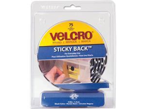 Velcro 90089 Sticky-Back Hook and Loop Dot Fasteners with Dispenser, 5/8 Inch, Black, 75/Roll Velcro 90089 Sticky-Back Hook and Loop Dot Fasteners with Dispenser, 5/8 Inch, Black, 75/Roll