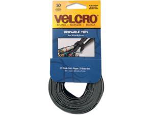 Velcro 90924 Reusable Self-Gripping Ties, 1/2 x Eight Inches, Black/Gray, 50 Ties/Pack Velcro 90924 Reusable Self-Gripping Ties, 1/2 x Eight Inches, Black/Gray, 50 Ties/Pack