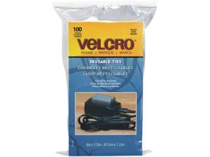 Velcro 91140 Reusable Self-Gripping Cable Ties, 1/2 x Eight Inches, Black, 100 Ties/Pack Velcro 91140 Reusable Self-Gripping Cable Ties, 1/2 x Eight Inches, Black, 100 Ties/Pack