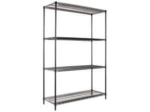 Alera SW50-4818BL Wire Shelving Starter Kit, 4 Shelves, 48w x 18d x 72h, Black Alera SW50-4818BL Wire Shelving Starter Kit, 4 Shelves, 48w x 18d x 72h, Black
