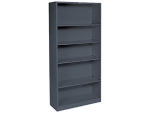 HON S72ABCS Metal Bookcase, 5 Shelves, 34-1/2w x 12-5/8d x 71h, Charcoal HON S72ABCS Metal Bookcase, 5 Shelves, 34-1/2w x 12-5/8d x 71h, Charcoal