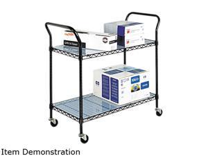 Safco 5337BL Wire Utility Cart, 2-Shelf, 43-3/4w x 19-1/4d x 40-1/2h, Black Safco 5337BL Wire Utility Cart, 2-Shelf, 43-3/4w x 19-1/4d x 40-1/2h, Black