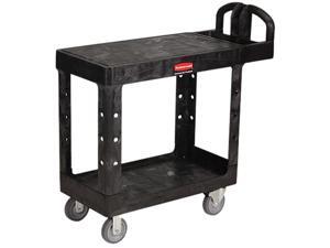 Rubbermaid Flat Shelf Utility Cart, 2-Shelf, 500lbs, 19 x 38 x 33-1/3, Black Rubbermaid Flat Shelf Utility Cart, 2-Shelf, 500lbs, 19 x 38 x 33-1/3, Black