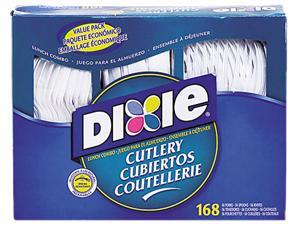 Dixie CM168 Heavy-Duty Combo Pack, Tray w/Plastic Forks, Knives, Spoons, WE, 168 Pieces/Pack Dixie CM168 Heavy-Duty Combo Pack, Tray w/Plastic Forks, Knives, Spoons, WE, 168 Pieces/Pack