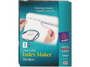 Avery 11447 - Index Maker Clear Label Dividers, 8-Tab, Letter, White, 25 Sets Avery 11447 - Index Maker Clear Label Dividers, 8-Tab, Letter, White, 25 Sets