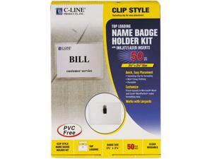 C-line 95523 Badge Holder Kits, Top Load, 2-1/4 x 3-1/2, White, 50/Box C-line 95523 Badge Holder Kits, Top Load, 2-1/4 x 3-1/2, White, 50/Box