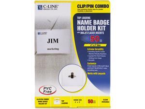 C-line 95743 Badge Holder Kits, Top Load, 3 x 4, White, 50/Box C-line 95743 Badge Holder Kits, Top Load, 3 x 4, White, 50/Box