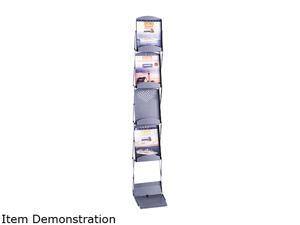 Safco Portable Folding Literature Display, 10w x 13-1/4d x 56h, Metallic Gray Safco Portable Folding Literature Display, 10w x 13-1/4d x 56h, Metallic Gray