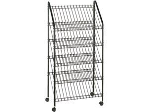 Safco Mobile Literature Rack, 32-1/2w x 15-1/4d x 63-1/2, Charcoal Safco Mobile Literature Rack, 32-1/2w x 15-1/4d x 63-1/2, Charcoal