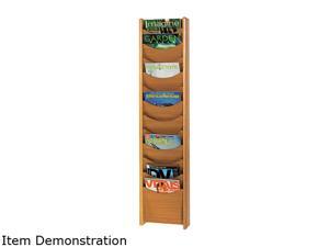 Safco Solid Wood Wall-Mount Literature Display Rack, 11-1/4 x 3-3/4 x 48, Medium Oak Safco Solid Wood Wall-Mount Literature Display Rack, 11-1/4 x 3-3/4 x 48, Medium Oak