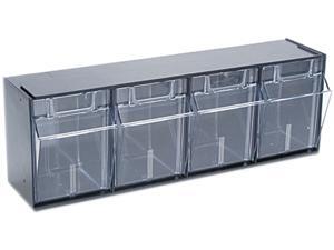 Deflect-o 20404OP Tilt Bin Plastic Storage System w/4 Bins, 23 5/8 x 6 5/8 x 8 1/8, Black Deflect-o 20404OP Tilt Bin Plastic Storage System w/4 Bins, 23 5/8 x 6 5/8 x 8 1/8, Black