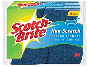 Scotch-Brite 526 No Scratch Multi-Purpose Scrub Sponge, 4 2/5 x 2 3/5", Blue, 6/Pack Scotch-Brite 526 No Scratch Multi-Purpose Scrub Sponge, 4 2/5 x 2 3/5", Blue, 6/Pack