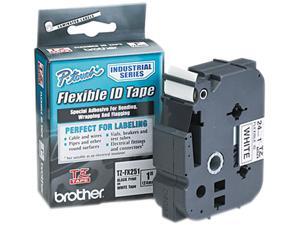 Brother TZEFX251 TZ Flexible Tape Cartridge for P-Touch Labelers, 1in x 26.2ft, Black on White Brother TZEFX251 TZ Flexible Tape Cartridge for P-Touch Labelers, 1in x 26.2ft, Black on White