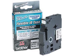 Brother TZEFX231 TZ Flexible Tape Cartridge for P-Touch Labelers, 1/2in x 26.2ft, Black on White Brother TZEFX231 TZ Flexible Tape Cartridge for P-Touch Labelers, 1/2in x 26.2ft, Black on White