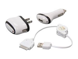 inland Pro iPhone/iPod 3-in-1 kit(AC/DC charger Cable) White 08522 inland Pro iPhone/iPod 3-in-1 kit(AC/DC charger Cable) White 08522