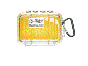 Pelican Micro Case with Clear Lid and Carabineer (Yellow) 1010-027-100 Pelican Micro Case with Clear Lid and Carabineer (Yellow) 1010-027-100