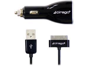 Cirago IPA3510 Dual USB Car Charger for iPad/iPhone/iPod with 5 Feet Sync Cable Black Cirago IPA3510 Dual USB Car Charger for iPad/iPhone/iPod with 5 Feet Sync Cable Black