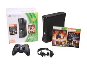 Microsoft XBOX 360 250GB Holiday bundle w/Halo Reach & Fable 3 250 GB Hard Drive Black Microsoft XBOX 360 250GB Holiday bundle w/Halo Reach & Fable 3 250 GB Hard Drive Black