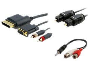 INSTEN Premium VGA Cable w/ Port + Digital Optical Audio TosLink Cable + 3.5mm Stereo to 2 RCA M/F Cable INSTEN Premium VGA Cable w/ Port + Digital Optical Audio TosLink Cable + 3.5mm Stereo to 2 RCA M/F Cable
