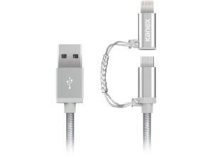 Kanex K8PMU4FPSV Silver Micro USB & Lightning Combo Cable Kanex K8PMU4FPSV Silver Micro USB & Lightning Combo Cable
