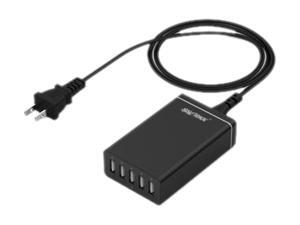 SHARKK Black 40W 5-Port High-Speed USB Power Adapter w/ 4 foot Wall Plug Charger SHARKK Black 40W 5-Port High-Speed USB Power Adapter w/ 4 foot Wall Plug Charger