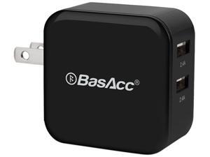 BasAcc 2102704 Black 4.8A / 24W Universal 2-Port High Speed USB Wall Charger Home Travel Charger Adapter BasAcc 2102704 Black 4.8A / 24W Universal 2-Port High Speed USB Wall Charger Home Travel Charger Adapter