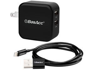 BasAcc 2117812 3.3-Feet 8-Pin Lightning (Apple MFi Certified) USB Sync Cable + 2-Port 4.8A AC Wall Charger for iPhone 6 6 + 5 iPad Air Mini, Black BasAcc 2117812 3.3-Feet 8-Pin Lightning (Apple MFi Certified) USB Sync Cable + 2-Port 4.8A AC Wall Charger for iPhone 6 6 + 5 iPad Air Mini, Black