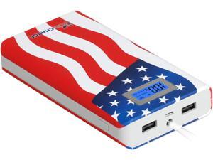 LifeCHARGE SMART 16800 mAh MEGA LCD Portable Dual Usb Power Bank External Charger for smartphones, Tablets - USA FLAG ONT-PWR-36215 LifeCHARGE SMART 16800 mAh MEGA LCD Portable Dual Usb Power Bank External Charger for smartphones, Tablets - USA FLAG ONT-PWR-36215