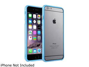 Insten Clear / Sky Blue TPU Bumper with Aluminum Button For Apple iPhone 6 Plus (5.5") 1957914 Insten Clear / Sky Blue TPU Bumper with Aluminum Button For Apple iPhone 6 Plus (5.5") 1957914
