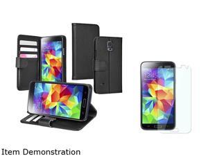 Insten Black Stand Leather Case with Card Slot + Screen Protector for Samsung Galaxy S5 SV 1830320 Insten Black Stand Leather Case with Card Slot + Screen Protector for Samsung Galaxy S5 SV 1830320