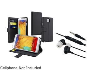 Insten Black Stand Leather with Card Slot Case + Black In-ear (w/on-off)&Mic Stereo Headsets for Galaxy Note 3 1496891 Insten Black Stand Leather with Card Slot Case + Black In-ear (w/on-off)&Mic Stereo Headsets for Galaxy Note 3 1496891